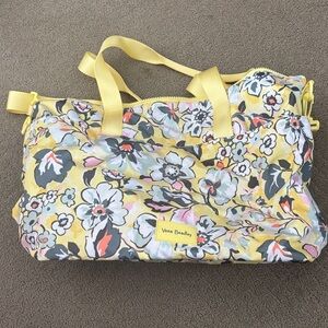 Vera Bradley Yellow and Gray Floral Baby Bag